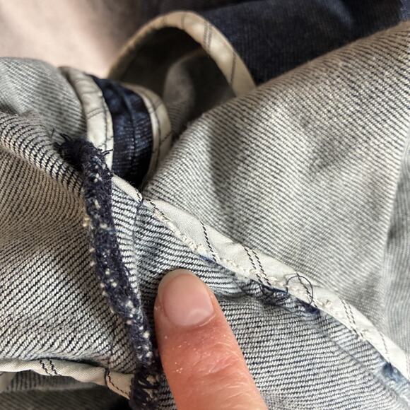 VTG Y2K Louie Denim Blazer Women 14 Dark Wash‎ Jacket Feminine Preppy - Picture 12 of 16